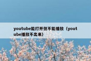 youtube能打开但不能播放（youtube播放不出来）