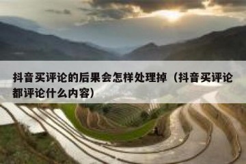 抖音买评论的后果会怎样处理掉（抖音买评论都评论什么内容）