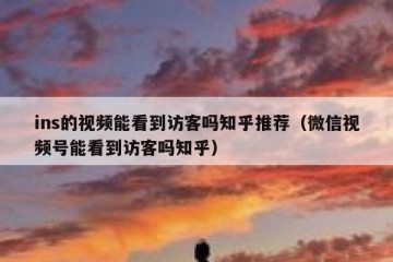 ins的视频能看到访客吗知乎推荐（微信视频号能看到访客吗知乎）