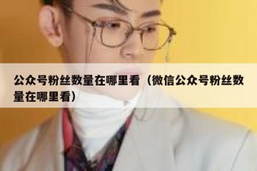 公众号粉丝数量在哪里看（微信公众号粉丝数量在哪里看）