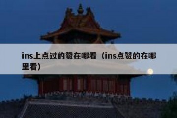 ins上点过的赞在哪看（ins点赞的在哪里看）