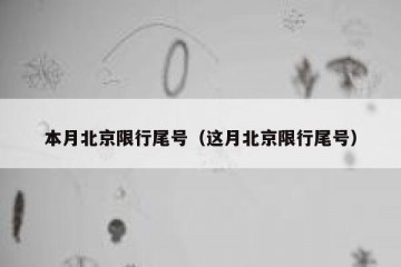 本月北京限行尾号（这月北京限行尾号）