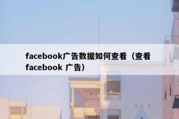 facebook广告数据如何查看（查看 facebook 广告）