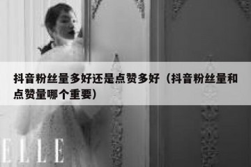 抖音粉丝量多好还是点赞多好（抖音粉丝量和点赞量哪个重要）