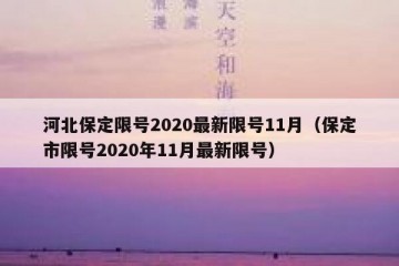 河北保定限号2020最新限号11月（保定市限号2020年11月最新限号）