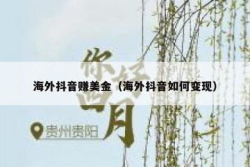 海外抖音赚美金（海外抖音如何变现）