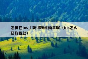 怎样在ins上获得粉丝勋章呢（ins怎么获取粉丝）
