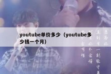 youtube单价多少（youtube多少钱一个月）