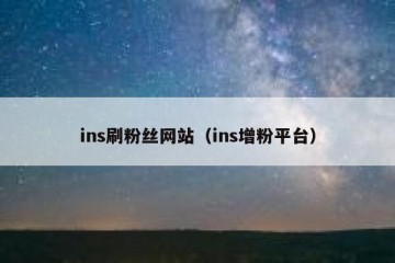 ins刷粉丝网站（ins增粉平台）