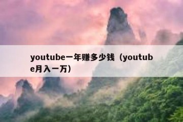 youtube一年赚多少钱（youtube月入一万）