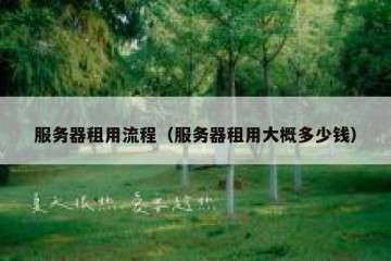 服务器租用流程（服务器租用大概多少钱）