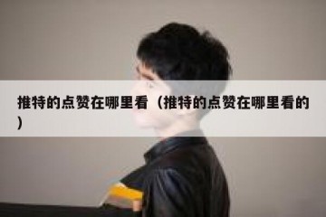 推特的点赞在哪里看（推特的点赞在哪里看的）