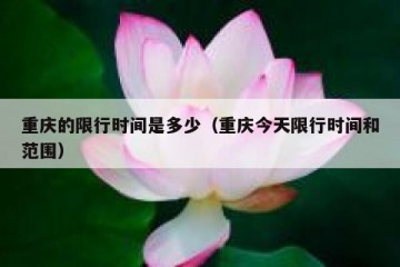 重庆的限行时间是多少（重庆今天限行时间和范围）