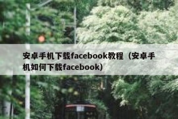 安卓手机下载facebook教程（安卓手机如何下载facebook）