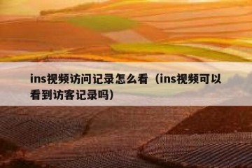 ins视频访问记录怎么看（ins视频可以看到访客记录吗）