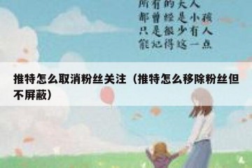 推特怎么取消粉丝关注（推特怎么移除粉丝但不屏蔽）