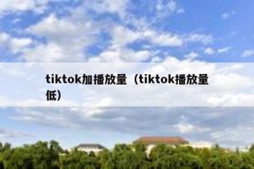 tiktok加播放量（tiktok播放量低）
