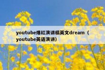 youtube爆红演讲稿英文dream（youtube英语演讲）