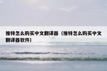 推特怎么购买中文翻译器（推特怎么购买中文翻译器软件）