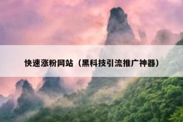 快速涨粉网站（黑科技引流推广神器）