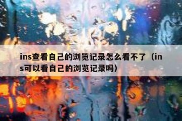 ins查看自己的浏览记录怎么看不了（ins可以看自己的浏览记录吗）
