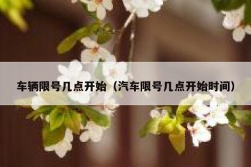 车辆限号几点开始（汽车限号几点开始时间）