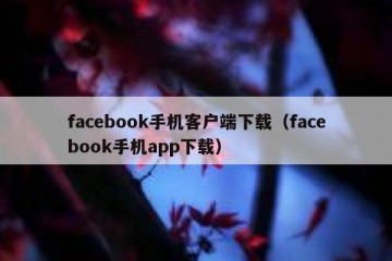 facebook手机客户端下载（facebook手机app下载）