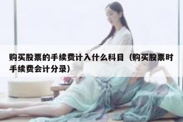 购买股票的手续费计入什么科目（购买股票时手续费会计分录）
