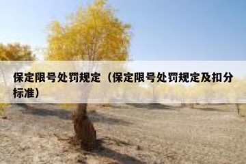 保定限号处罚规定（保定限号处罚规定及扣分标准）