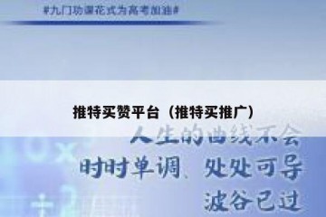 推特买赞平台（推特买推广）