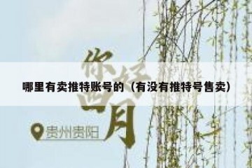 哪里有卖推特账号的（有没有推特号售卖）