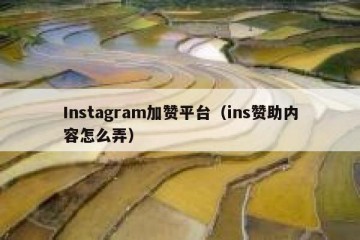 Instagram加赞平台（ins赞助内容怎么弄）