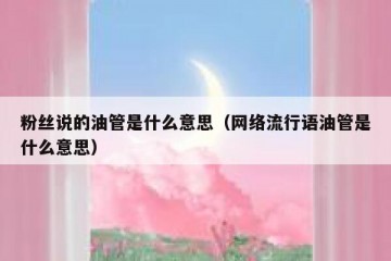 粉丝说的油管是什么意思（网络流行语油管是什么意思）