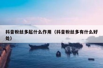 抖音粉丝多起什么作用（抖音粉丝多有什么好处）