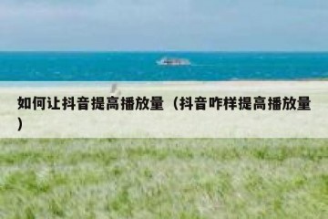 如何让抖音提高播放量（抖音咋样提高播放量）