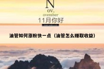 油管如何涨粉快一点（油管怎么赚取收益）