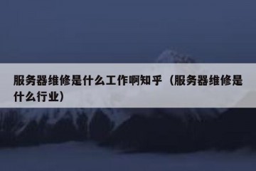 服务器维修是什么工作啊知乎（服务器维修是什么行业）