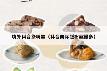 境外抖音涨粉丝（抖音国际版粉丝最多）