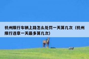 杭州限行车辆上路怎么处罚一天算几次（杭州限行违章一天最多算几次）