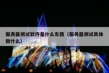 服务器测试软件是什么东西（服务器测试具体做什么）