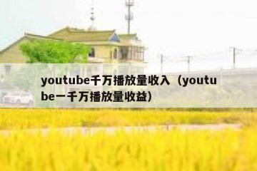 youtube千万播放量收入（youtube一千万播放量收益）