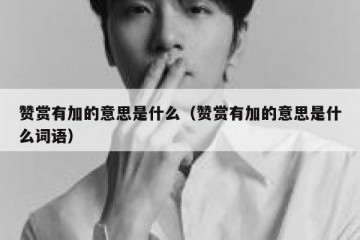 赞赏有加的意思是什么（赞赏有加的意思是什么词语）