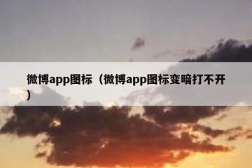 微博app图标（微博app图标变暗打不开）