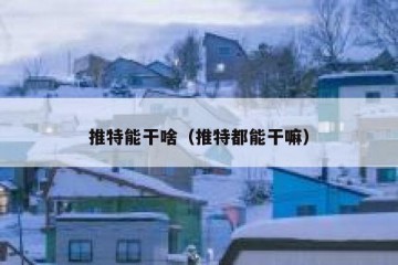 推特能干啥（推特都能干嘛）