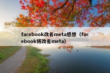 facebook改名meta感想（facebook将改名meta）