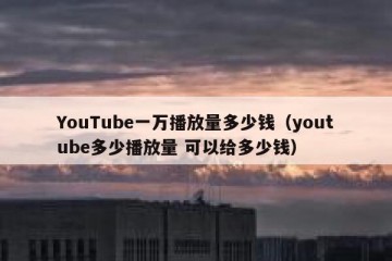 YouTube一万播放量多少钱（youtube多少播放量 可以给多少钱）