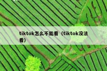 tiktok怎么不能看（tiktok没法看）