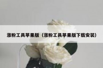 涨粉工具苹果版（涨粉工具苹果版下载安装）