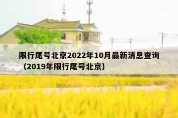 限行尾号北京2022年10月最新消息查询（2019年限行尾号北京）