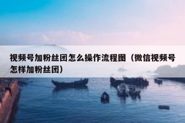 视频号加粉丝团怎么操作流程图（微信视频号怎样加粉丝团）